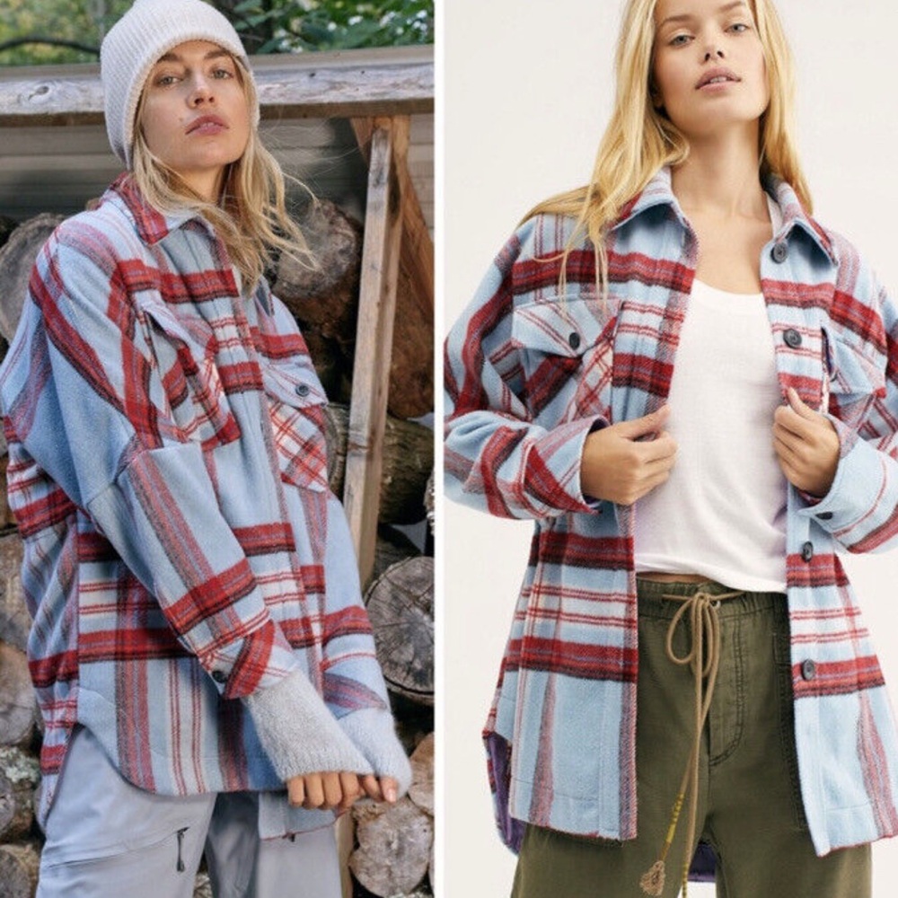 We The Free Down For You Plaid Jacket Size M
